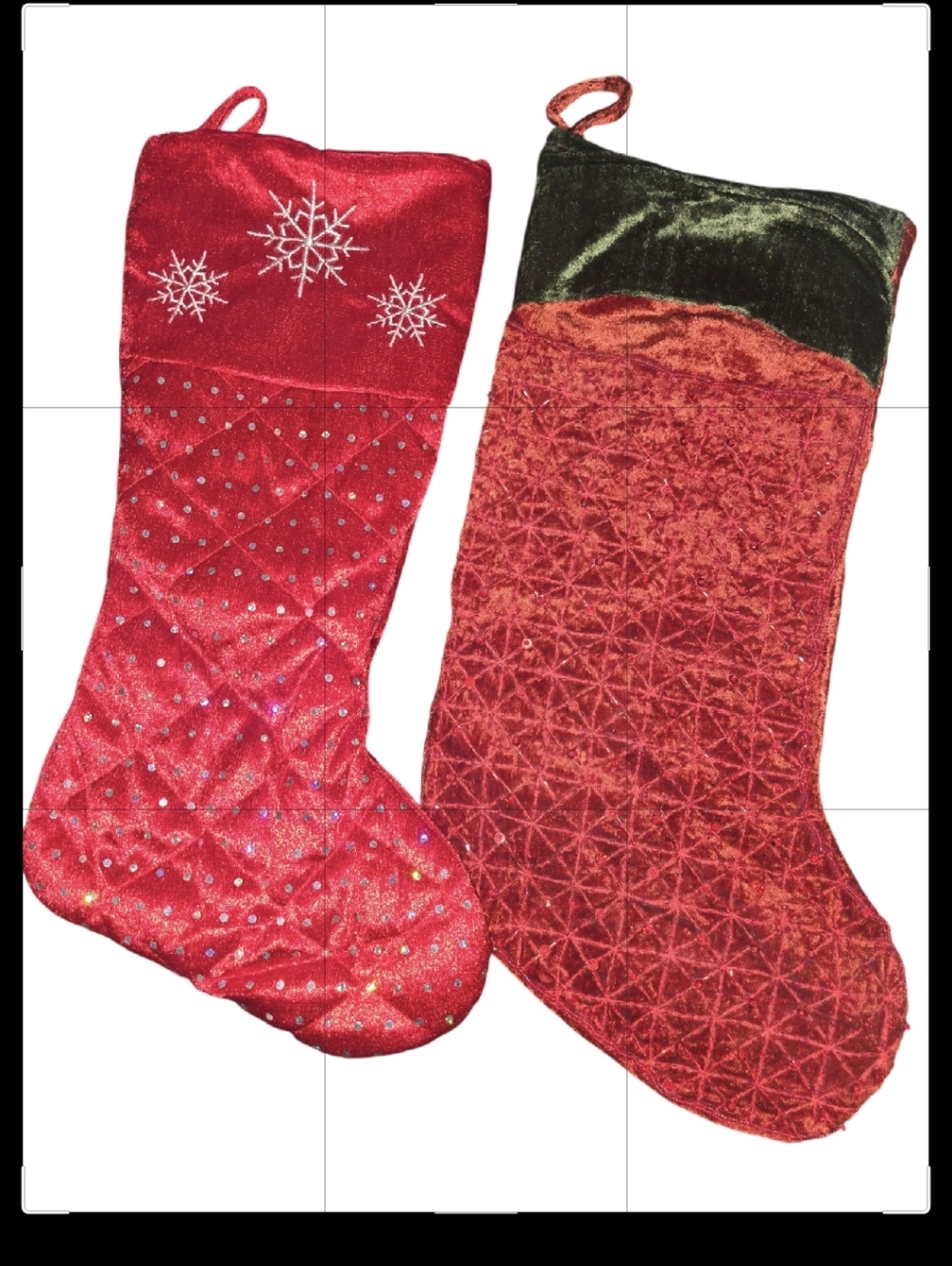 Red Velvet Christmas Stockings (Set of 2)